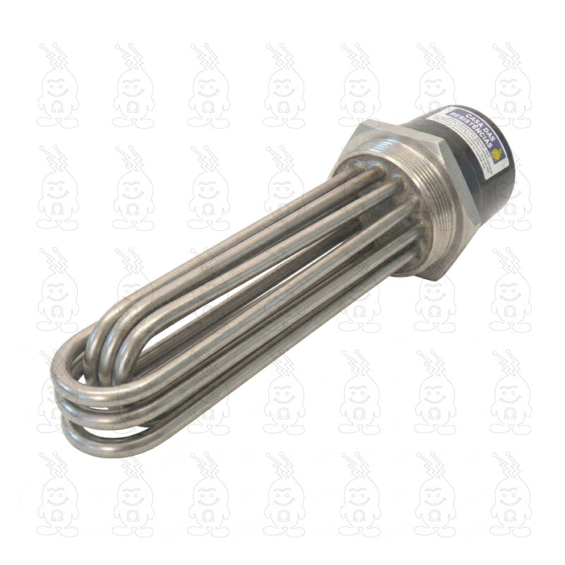 RESISTÊNCIA ELÉTRICA DE IMERSÃO COM FLANGE ROSCADO EM AÇO INOX PARA LÍQUIDOS E QUÍMICOS (IFR-IN)